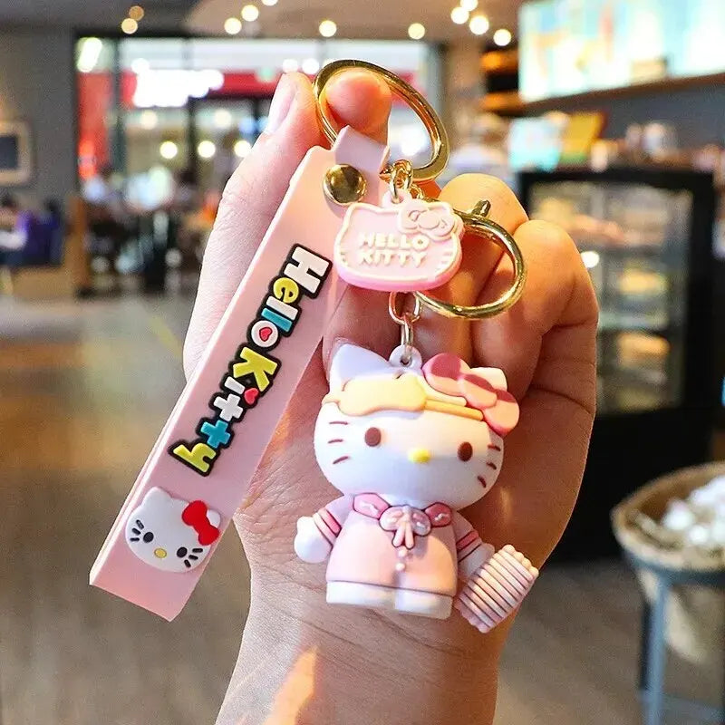 Sanrio Hello Kitty Key Chains, Kawaii Anime Cartoon Cinnamoroll Car Keychains Backpack Ornaments