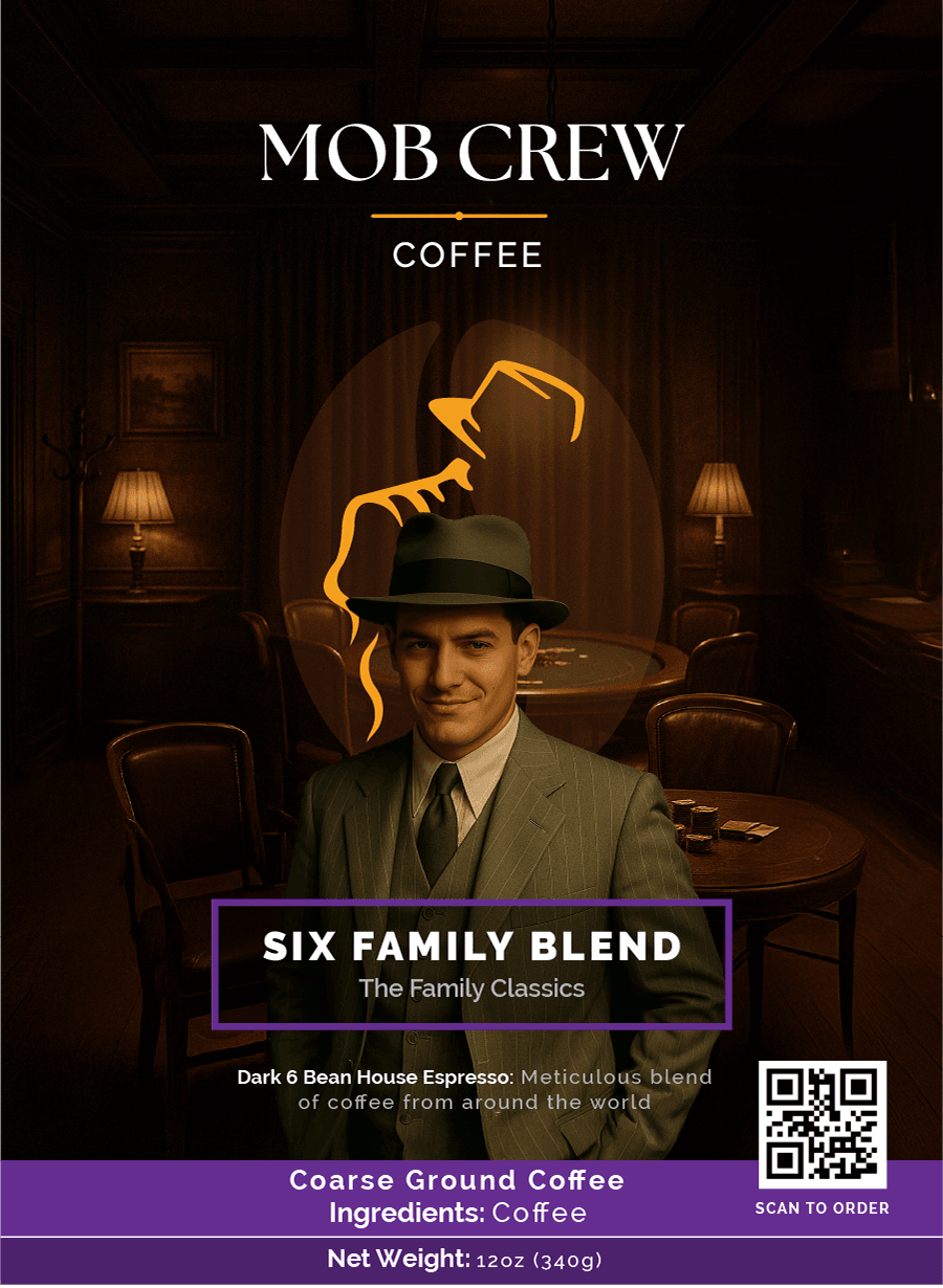 Six Family Blend Espresso Roast Dark Coffee - 12oz of Rich Flavor and Depth in Every Sip