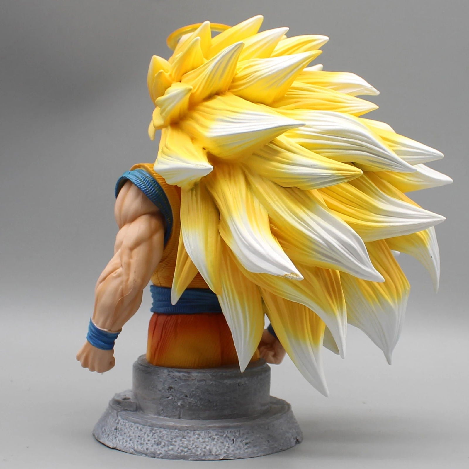 Son Goku Super Saiyan 3 Half Bust Anime Figure, Dragon Ball Z Figurines PVC Statue Collection 20 cm