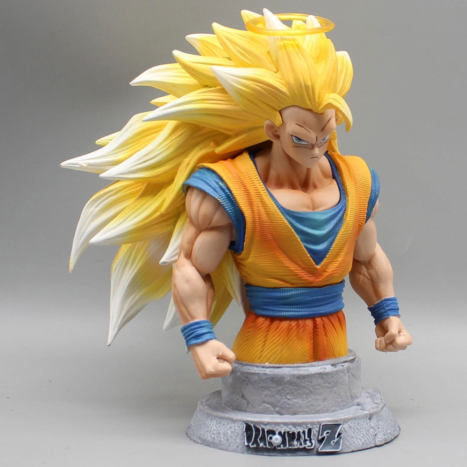 Son Goku Super Saiyan 3 Half Bust Anime Figure, Dragon Ball Z Figurines PVC Statue Collection 20 cm