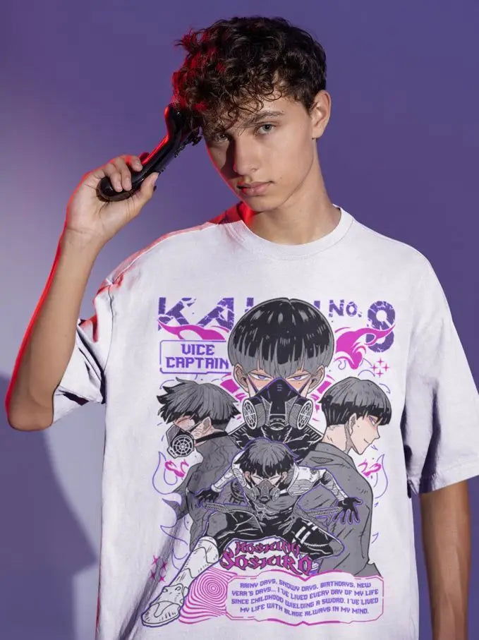 Soshiro Hoshina Kaiju No. 8 T-shirt, Best Anime Gift Graphic Tee Black Shirt