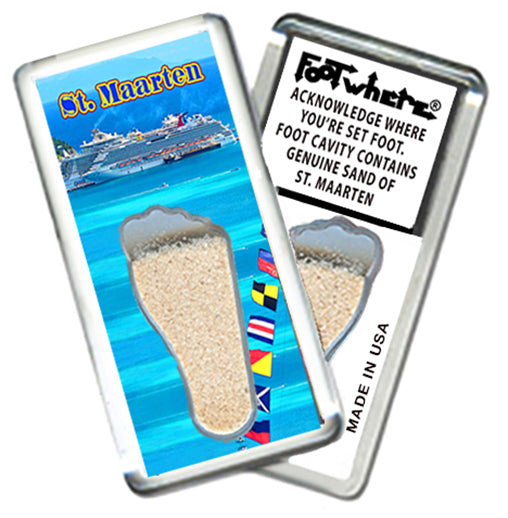 St. Maarten  FootWhere® Souvenir Magnet. 72 pieces/6 assorted styles.