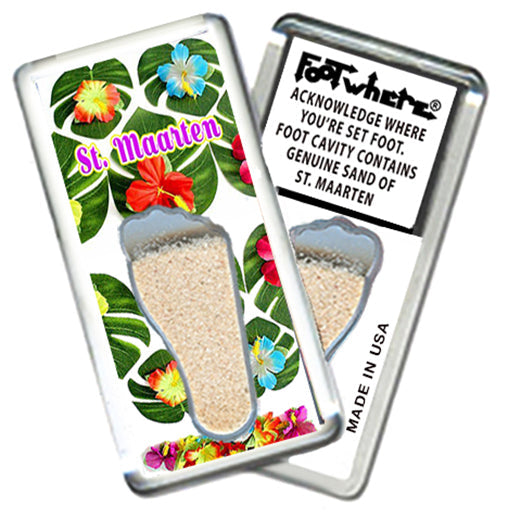 St. Maarten  FootWhere® Souvenir Magnet. 72 pieces/6 assorted styles.
