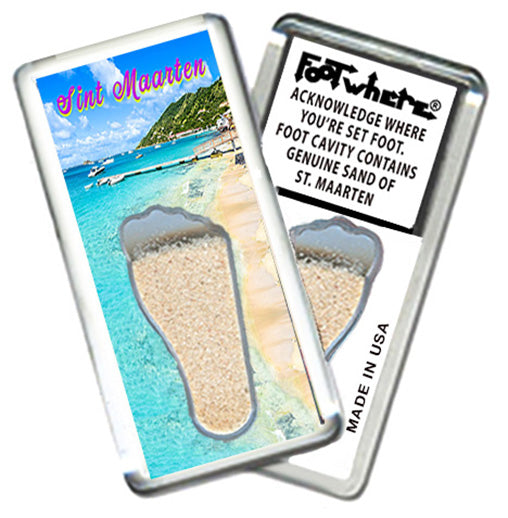 St. Maarten  FootWhere® Souvenir Magnet. 72 pieces/6 assorted styles.
