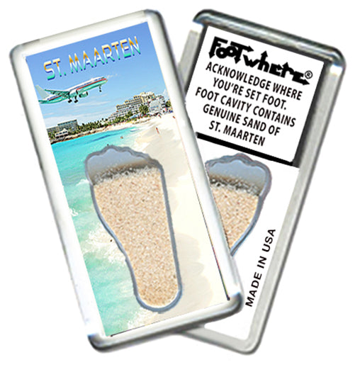 St. Maarten  FootWhere® Souvenir Magnet. 72 pieces/6 assorted styles.