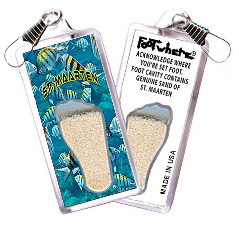 St. Maarten  FootWhere® Souvenir Zipper-Pull. 72 pieces/6 assorted styles.
