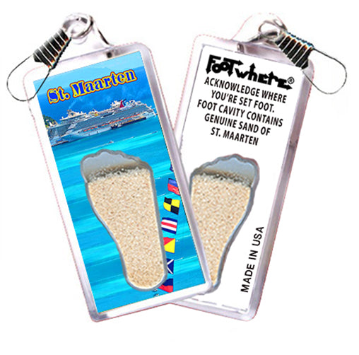 St. Maarten  FootWhere® Souvenir Zipper-Pull. 72 pieces/6 assorted styles.