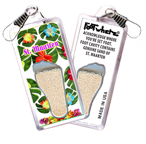 St. Maarten  FootWhere® Souvenir Zipper-Pull. 72 pieces/6 assorted styles.