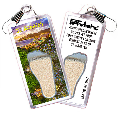 St. Maarten  FootWhere® Souvenir Zipper-Pull. 72 pieces/6 assorted styles.