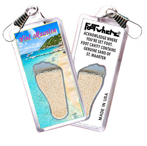 St. Maarten  FootWhere® Souvenir Zipper-Pull. 72 pieces/6 assorted styles.