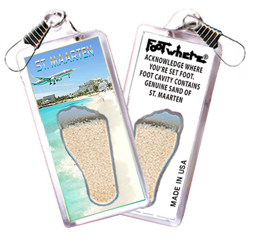 St. Maarten  FootWhere® Souvenir Zipper-Pull. 72 pieces/6 assorted styles.