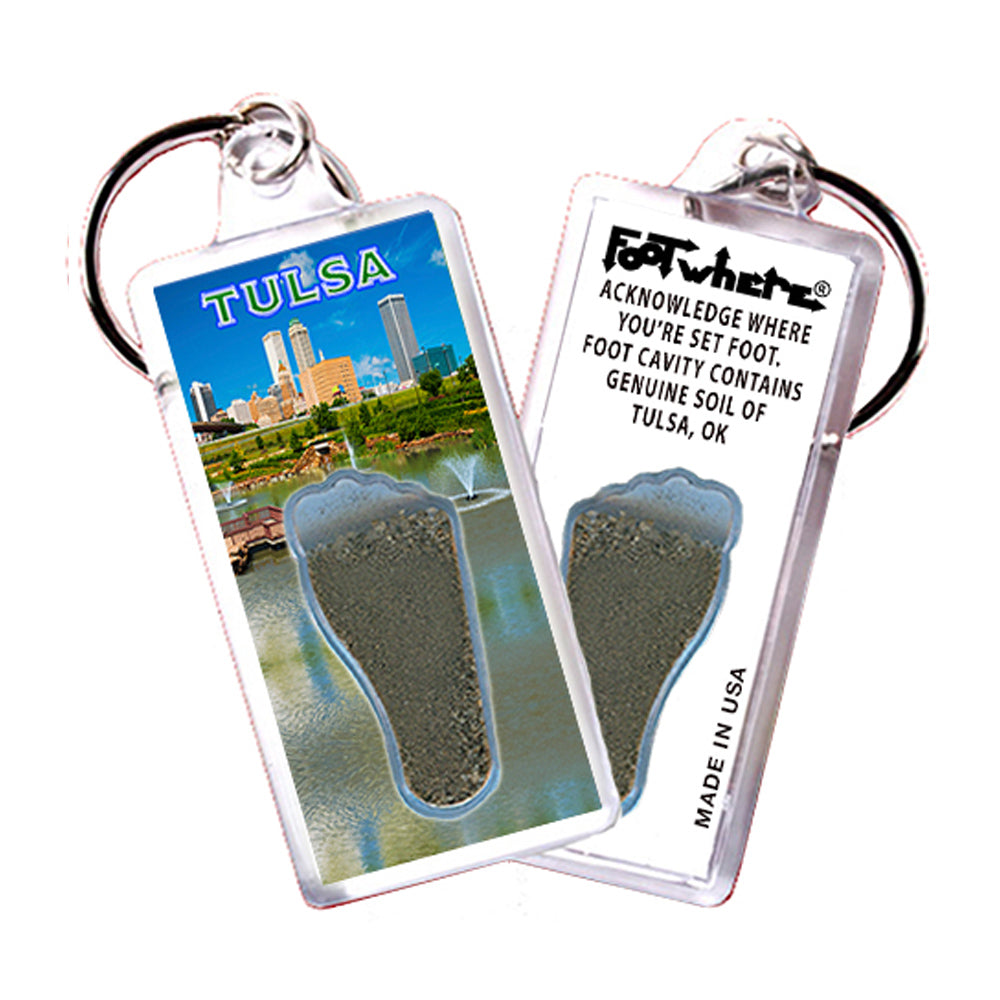 Tulsa FootWhere® Souvenir Keychain. 72 pieces/ 6 assorted styles.