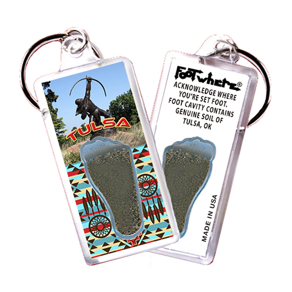 Tulsa FootWhere® Souvenir Keychain. 72 pieces/ 6 assorted styles.