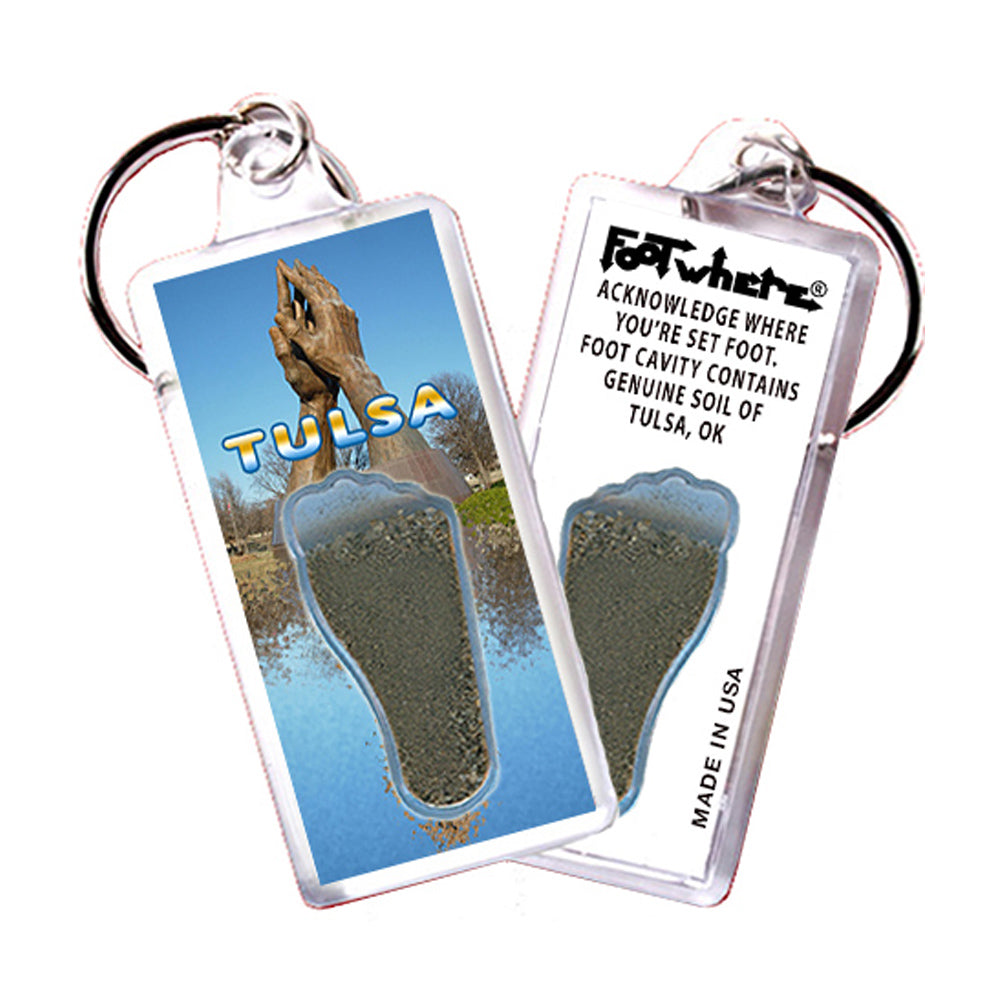 Tulsa FootWhere® Souvenir Keychain. 72 pieces/ 6 assorted styles.