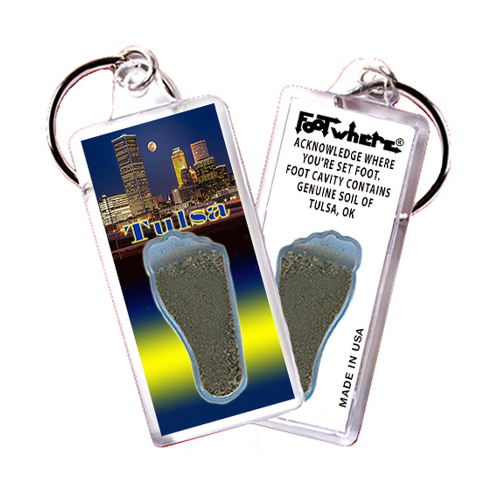 Tulsa FootWhere® Souvenir Keychain. 72 pieces/ 6 assorted styles.