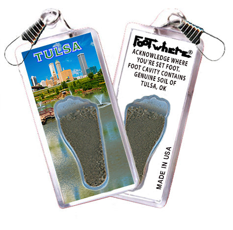 Tulsa FootWhere® Souvenir Zipper-Pull. 72 pieces/ 6 assorted styles.