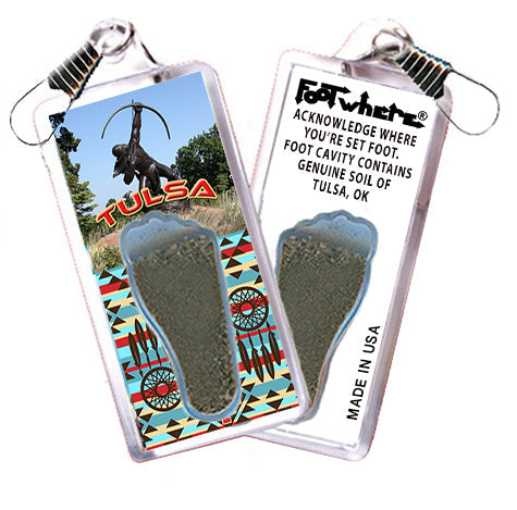 Tulsa FootWhere® Souvenir Zipper-Pull. 72 pieces/ 6 assorted styles.