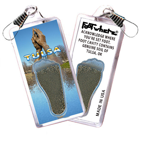 Tulsa FootWhere® Souvenir Zipper-Pull. 72 pieces/ 6 assorted styles.