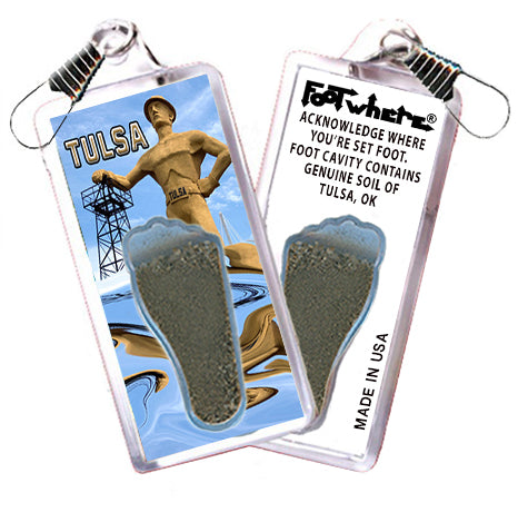 Tulsa FootWhere® Souvenir Zipper-Pull. 72 pieces/ 6 assorted styles.
