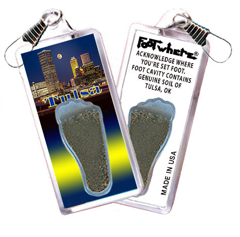 Tulsa FootWhere® Souvenir Zipper-Pull. 72 pieces/ 6 assorted styles.