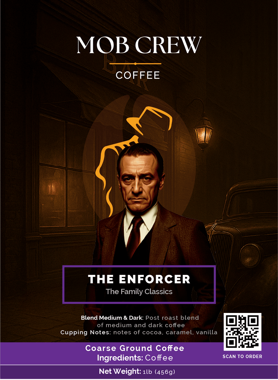 The Enforcer Medium Dark Coffee Blend: 1lb Delivering Bold Flavor with a Smooth Finish