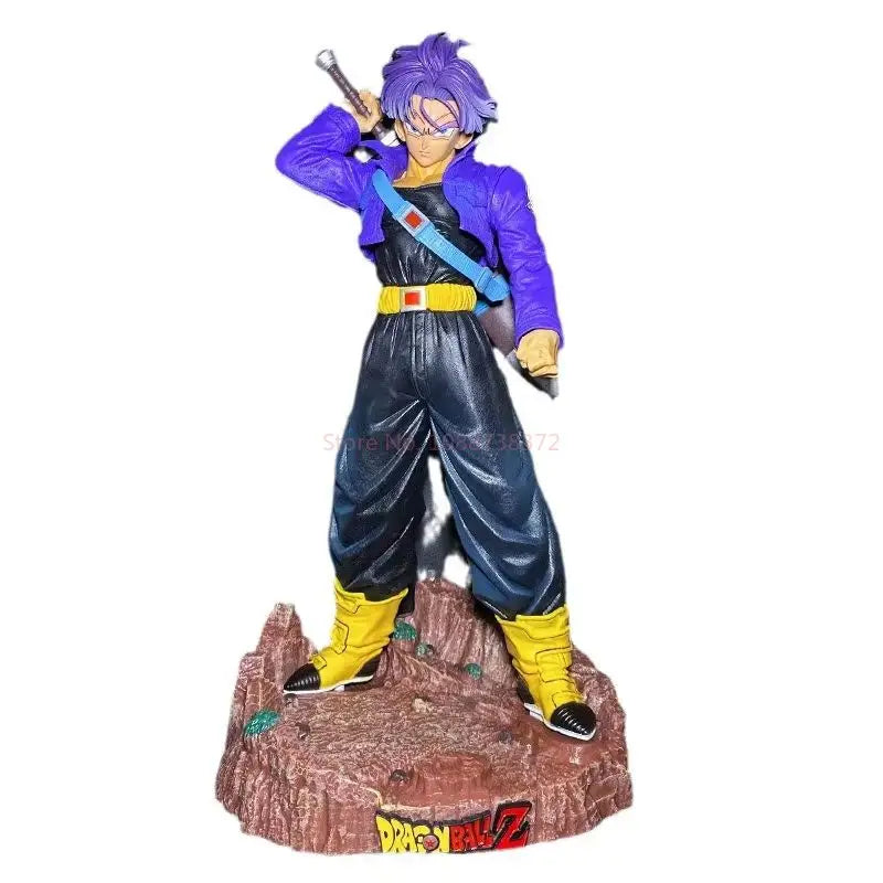 Trunks Dragon Ball Z Anime Figure, DBZ Interchangeable Super Saiyan Head Action Figure 50 cm