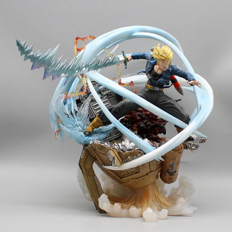 Trunks Shining Sword Attack 2 Heads Figures, Dragon Ball Z Anime Figurines Pvc Statue Gk Model 25 cm