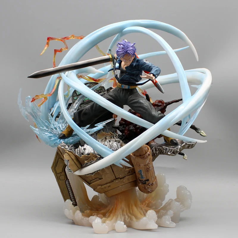 Trunks Shining Sword Attack 2 Heads Figures, Dragon Ball Z Anime Figurines Pvc Statue Gk Model 25 cm