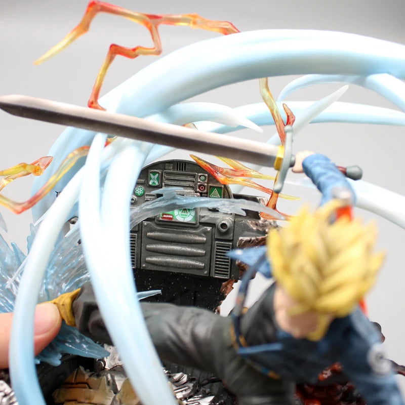 Trunks Shining Sword Attack 2 Heads Figures, Dragon Ball Z Anime Figurines Pvc Statue Gk Model 25 cm