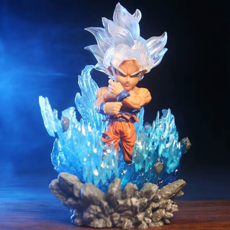 Vegeta, Goku, and Zamasu Anime Chibi LED Figures, Dragon Ball Super Cute Kawaii Mini Anime Figurines Collection 10 cm