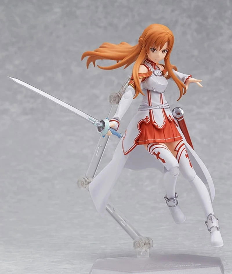 Yuuki Asuna Action Figure, Anime Figurines Sword Art Online, Toy Face Swap and Movable Joints 15 CM