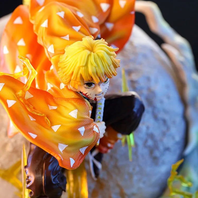 Zenitsu Agatsuma Demon Slayer LED Anime Figure, Kimetsu no Yaiba Figurines Thunder Breathing Technique Thunderclap and Flash 51 cm