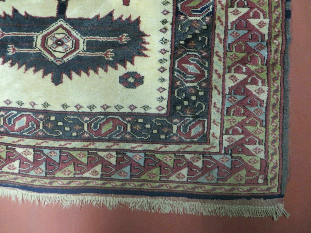 3' X 4' Vintage Handmade Turkish Geometric Oriental Wool Rug Nice