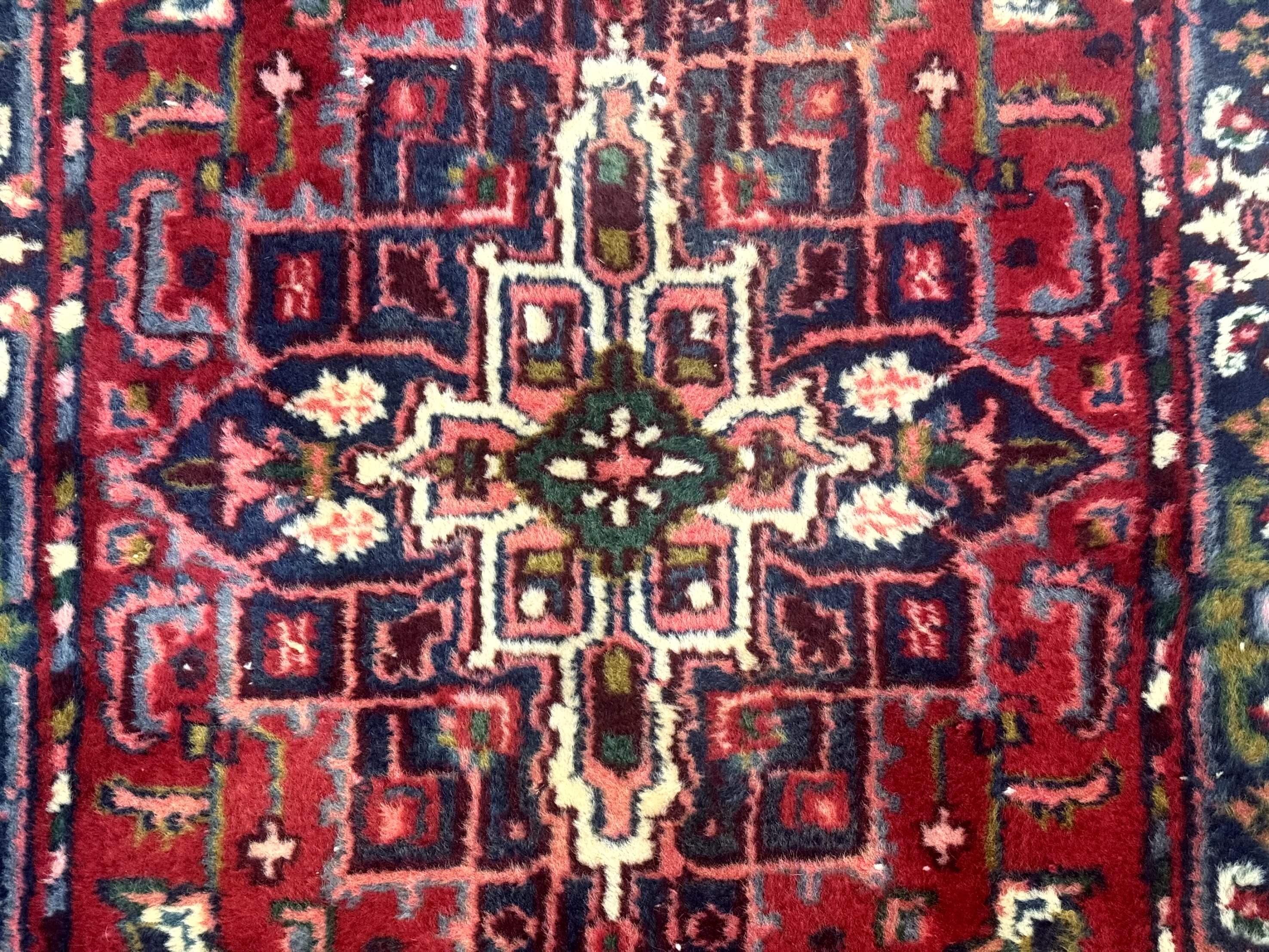 Indo Persian Heriz Runner Rug 3 x 17, Geometric Long Runner Carpet for Hallway, Medallions, Wool Runner Rug 3x17