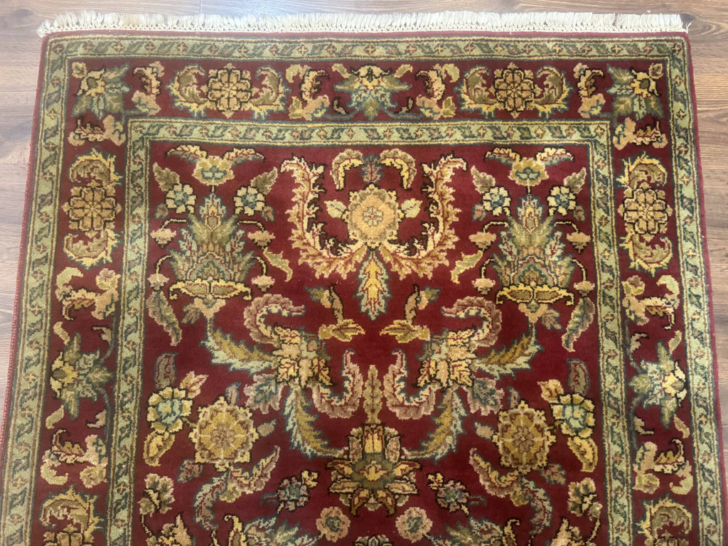 Indo Persian Mahal Rug 4x6, Floral Allover Pattern, Maroon