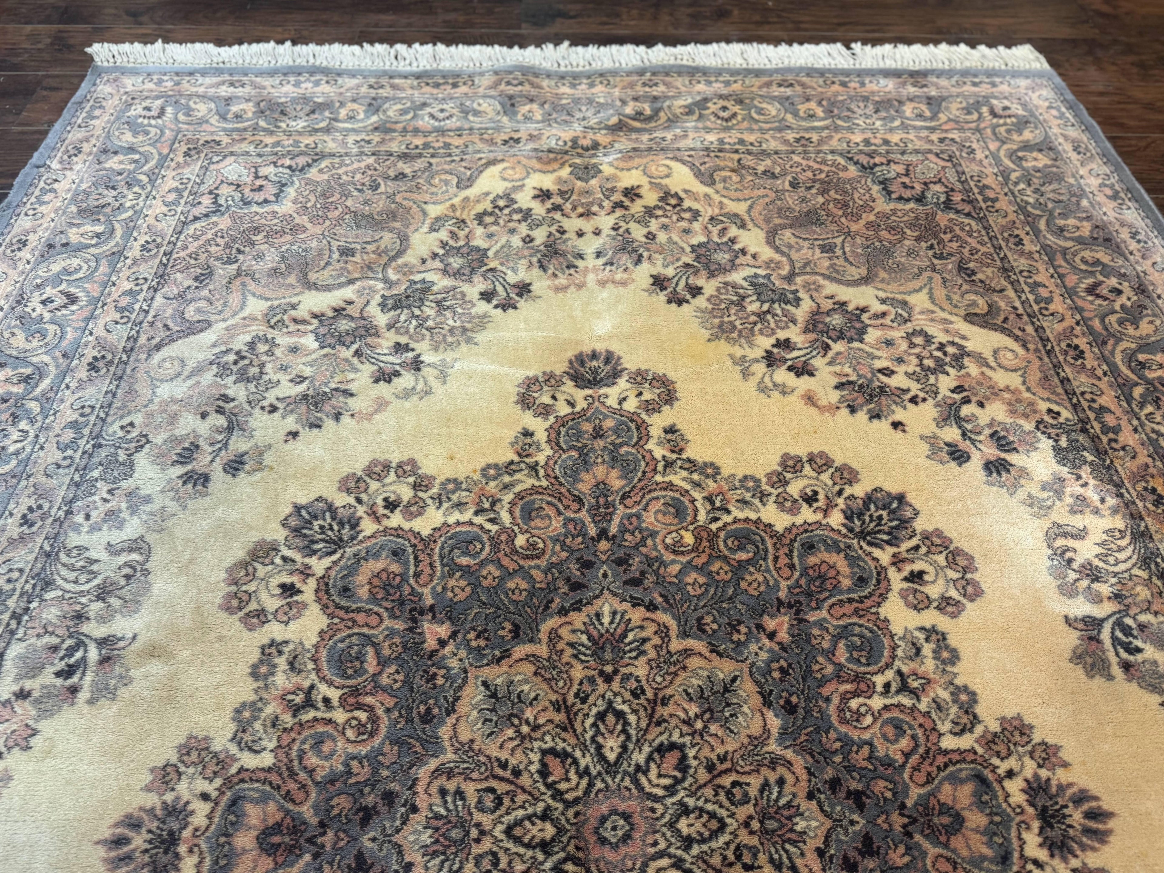 Belgium Power Loomed Wool Rug 6.9 x 9.6, Vintage Oriental Carpet