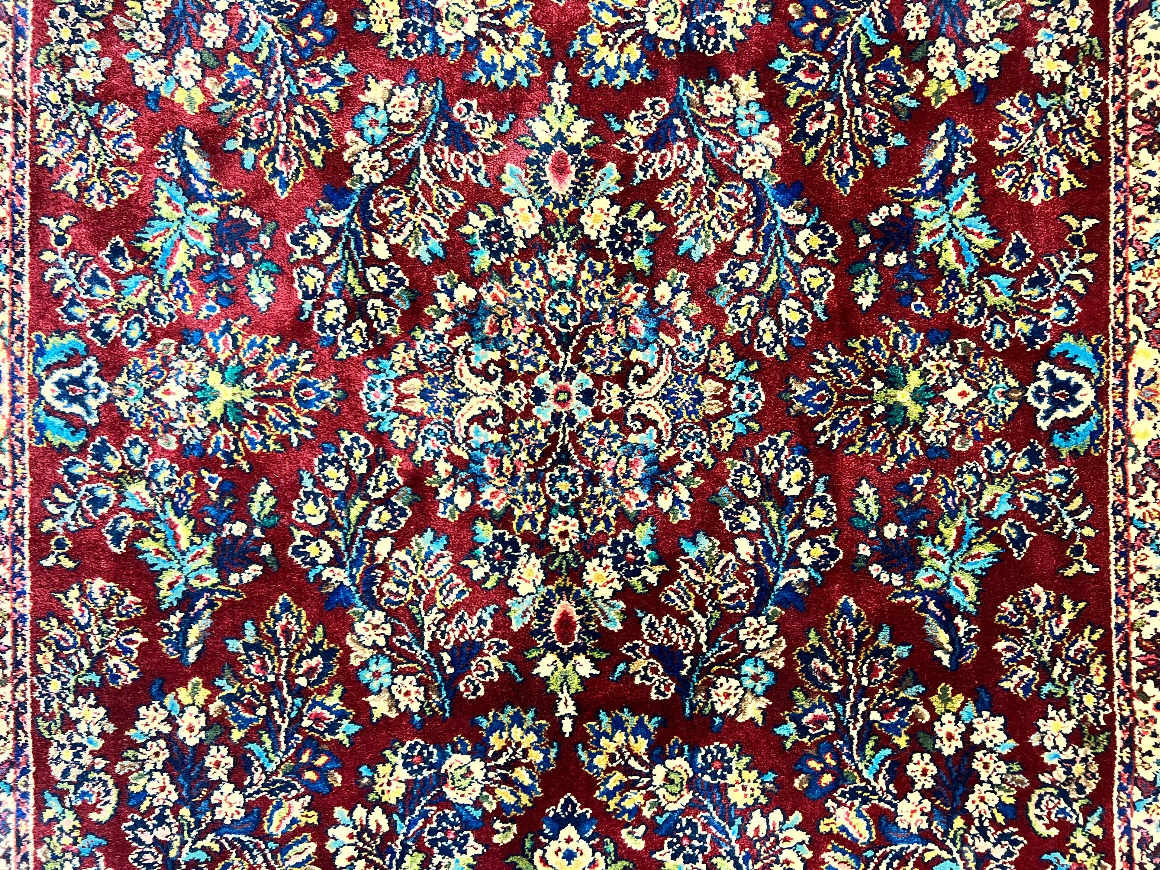 Karastan Rug 5.9 x 9 Red Sarouk Rug #785, Karastan Wool Rug, Karastan Carpet, Original 700 Series Vintage Karastan Oriental Rug Discontinued