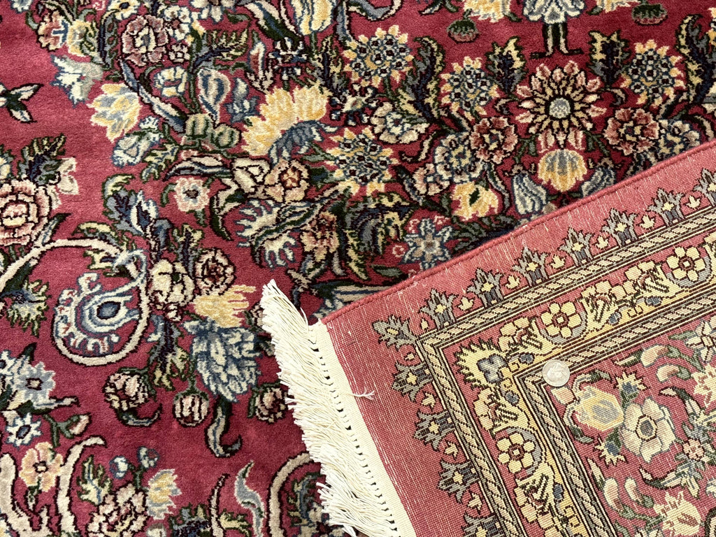 Sino Persian Rug 9x12, Fine 290 KPSI, Rose-Red, Floral Allover