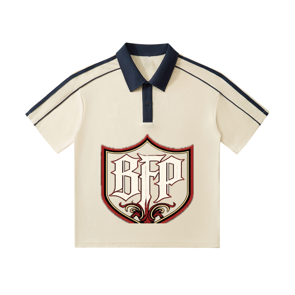 Contrast Collar Short-Sleeve Polo Shirt
