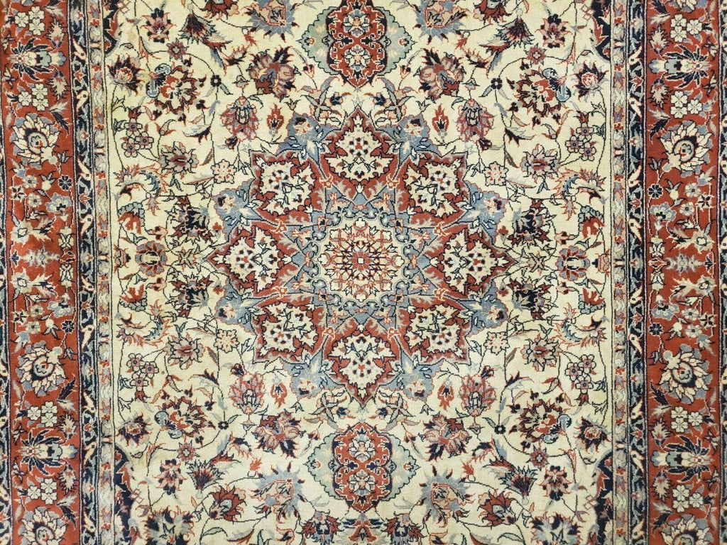 4' X 6' Handmade Ultra Fine Chinese Floral Oriental Wool Rug Hand Knotted Beige