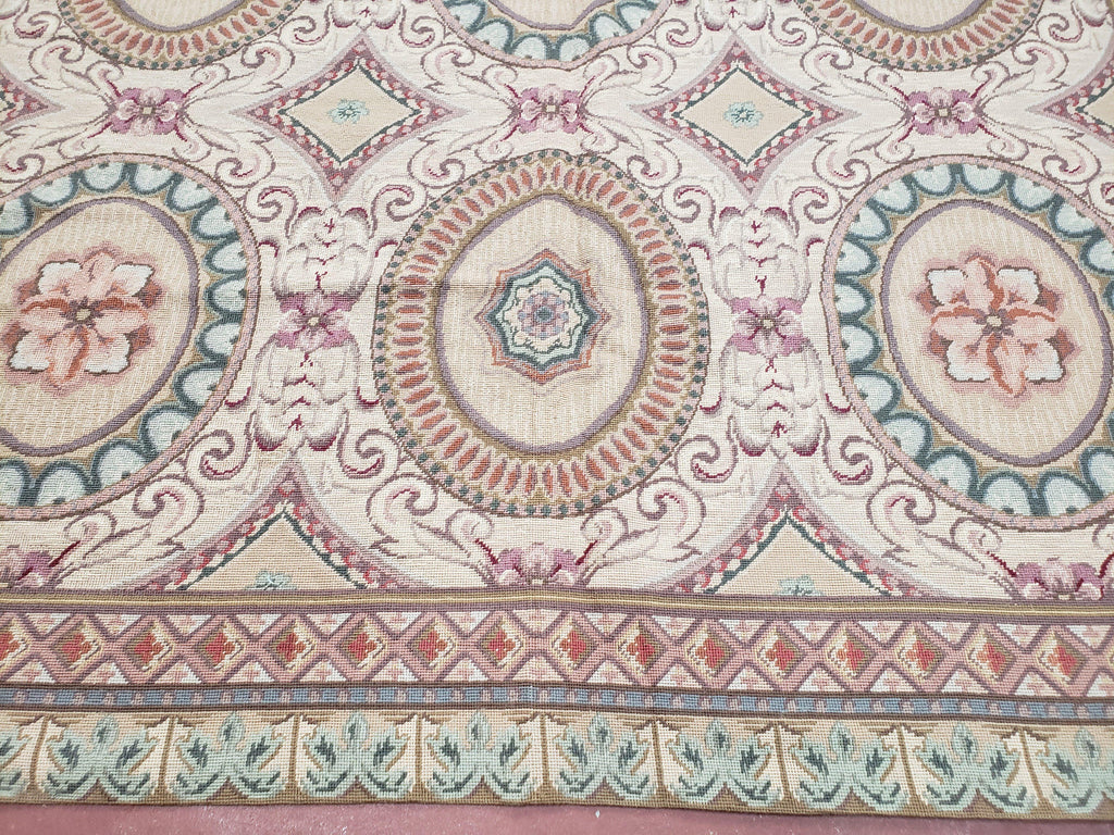 New Needlepoint Rug, 6x9 Needlepoint Carpet, Flatweave Rug, Vicotorian French European English Decor, Elegant Rug for Living Room, Handmade