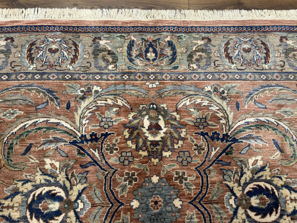 Indo Persian Mahal Rug 8x10, Traditional Wool Oriental Carpet, Pink