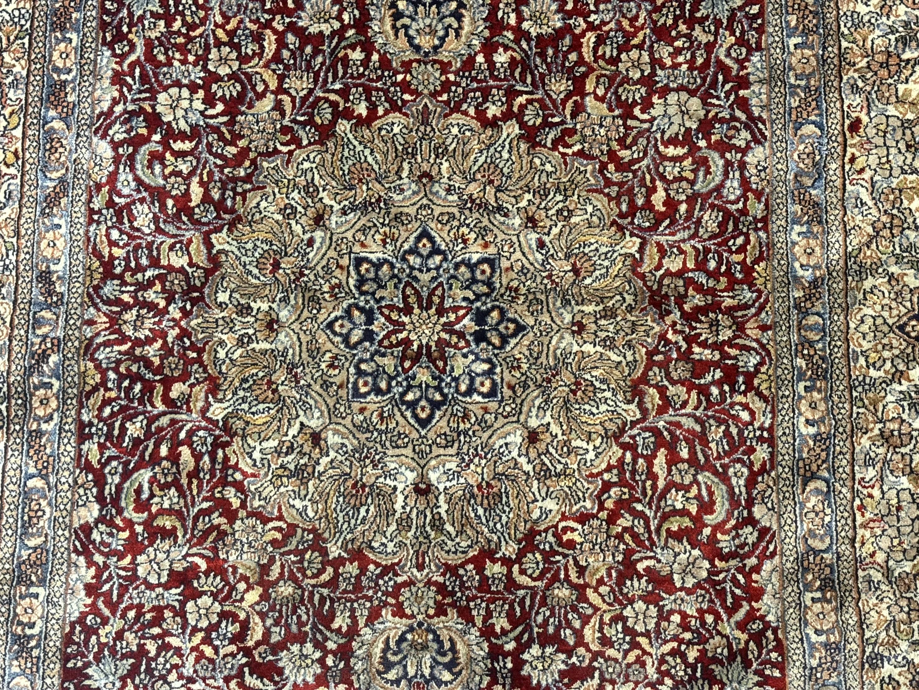 Sino Persian Silk Rug 3x5, Super Fine 440 KPSI, Floral Medallion, Handmade