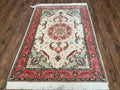 3' 4" X 5' Vintage Handmade Ultra Fine Floral Oriental Turkish Rug Carpet Wow