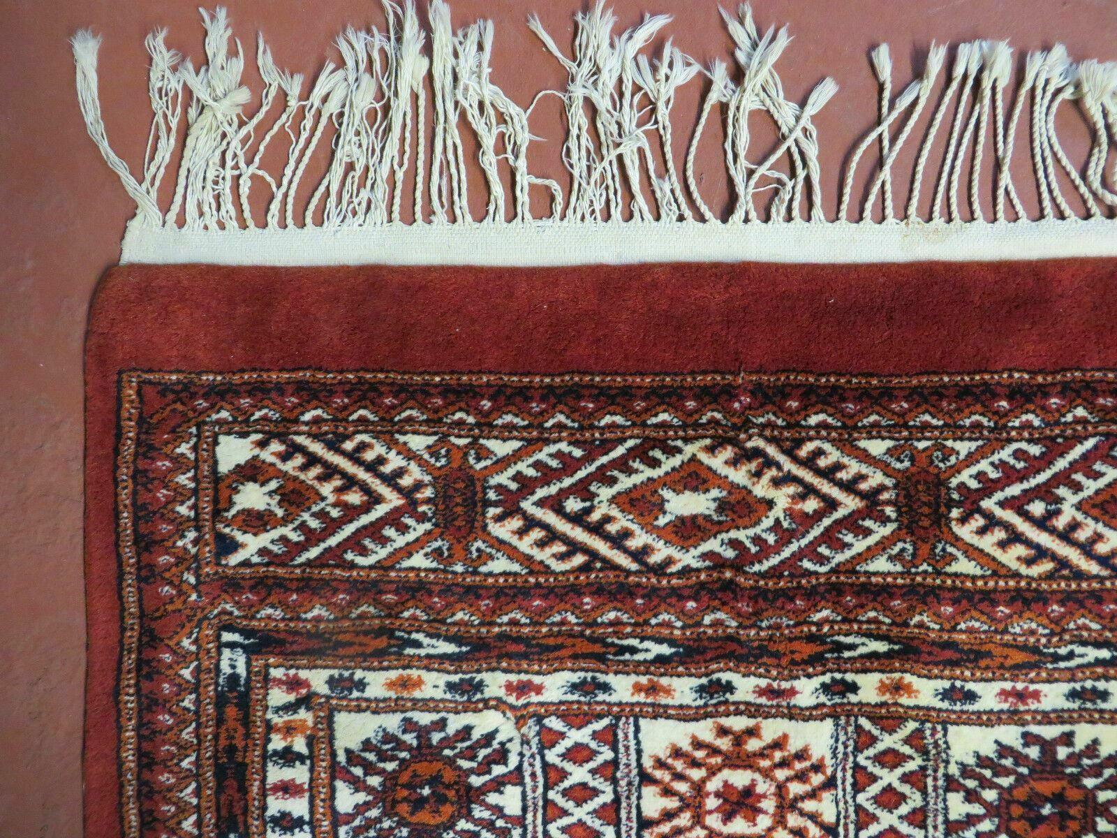 7' X 9' Vintage Handmade Bokhara Turkoman Pakistan Wool Rug Carpet Nice