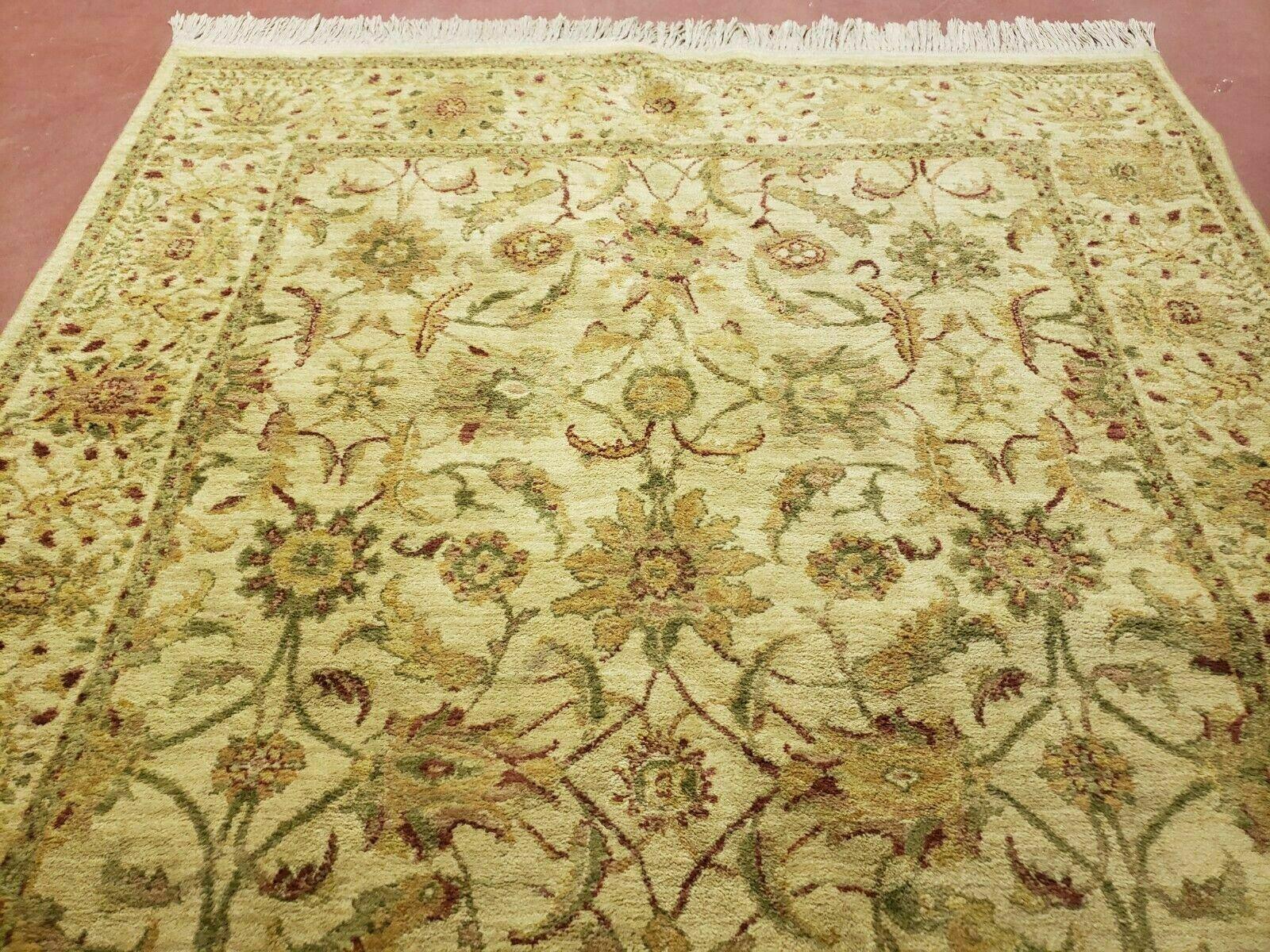Belgium Power Loomed Rug 5x7, Vintage Oriental Wool Carpet, Beige