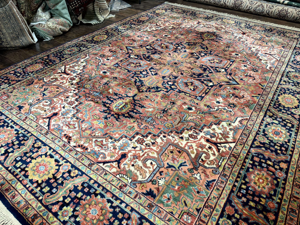 8.8 x 12 Karastan Heriz Rug #726, Vintage Wool Discontinued Carpet, Original 700 Series