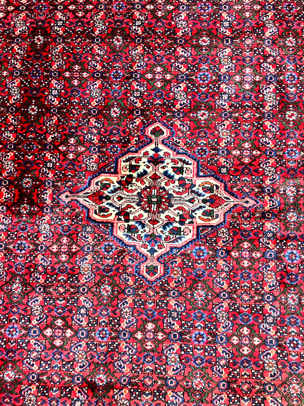 Large Persian Tribal Rug 11x17, Palace Sized Wool Handmade Vintage Carpet, Oversized Hand Knotted Rug, Red, Hamadan Dargazin Rug