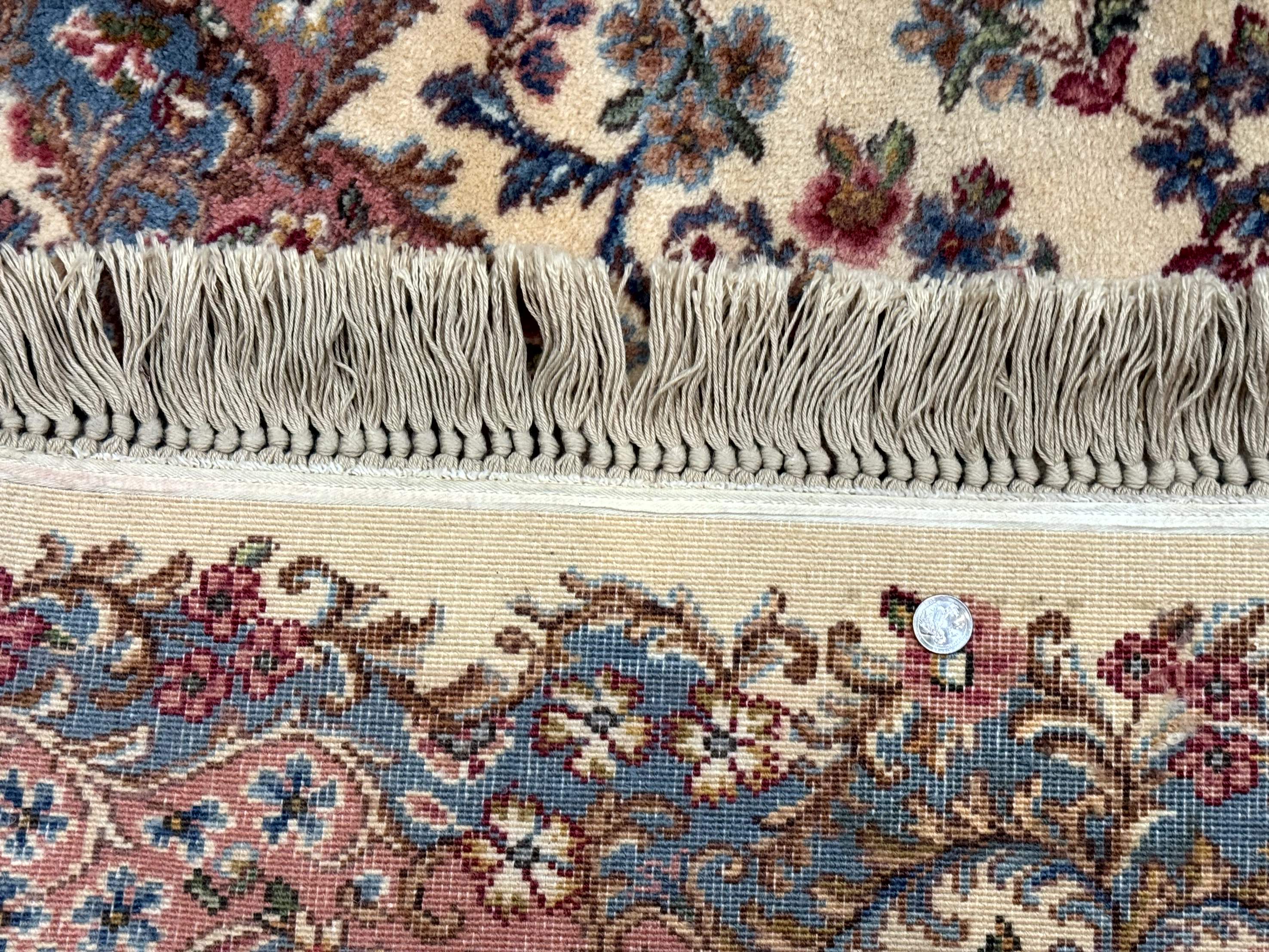 8.8 x 10.6 Karastan Kirman Rug #788, Wool Vintage Discontinued Floral Carpet