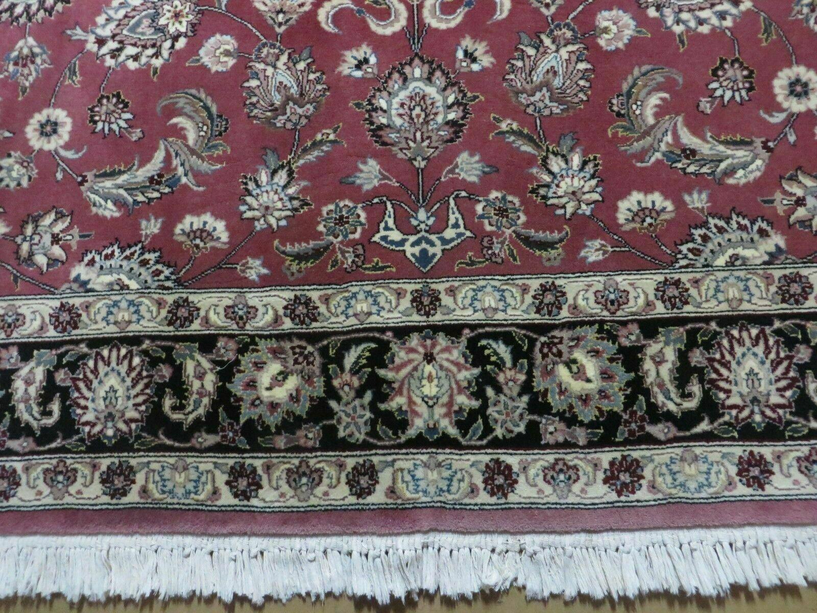 6' X 9' Vintage Handmade Fine India Floral Oriental Silk Accent Wool Rug Carpet